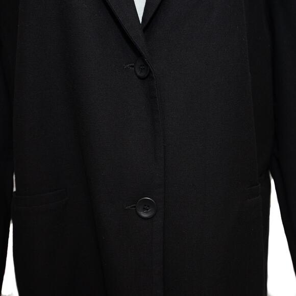 Eileen Fisher Black Viscose Blend Notched Jacket Blazer Size Large - Picture 6 of 11